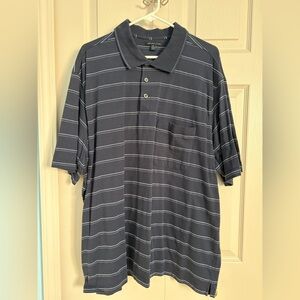 Men's Navy Striped Van Huesen Polo Shirt